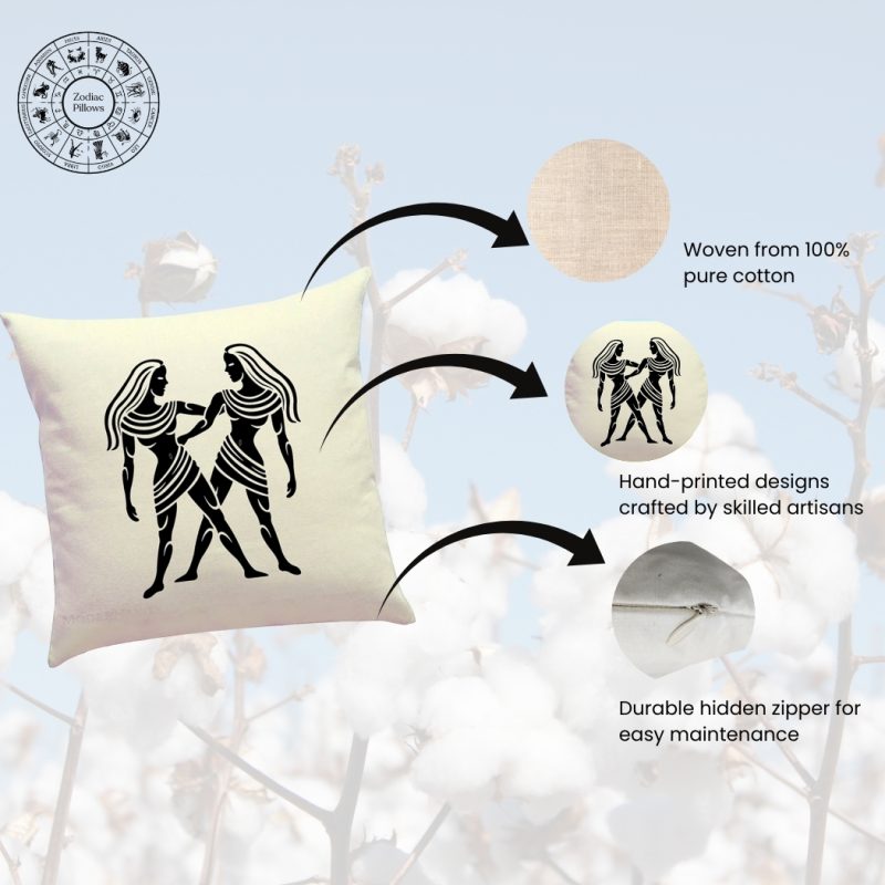 Gemini zodiac sign pillow