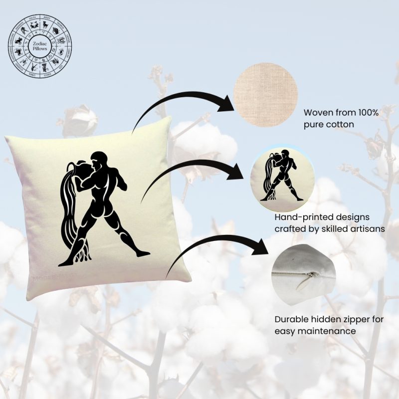 Aquarius zodiac sign pillow