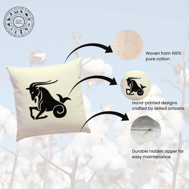 capricon zodiac sign pillow